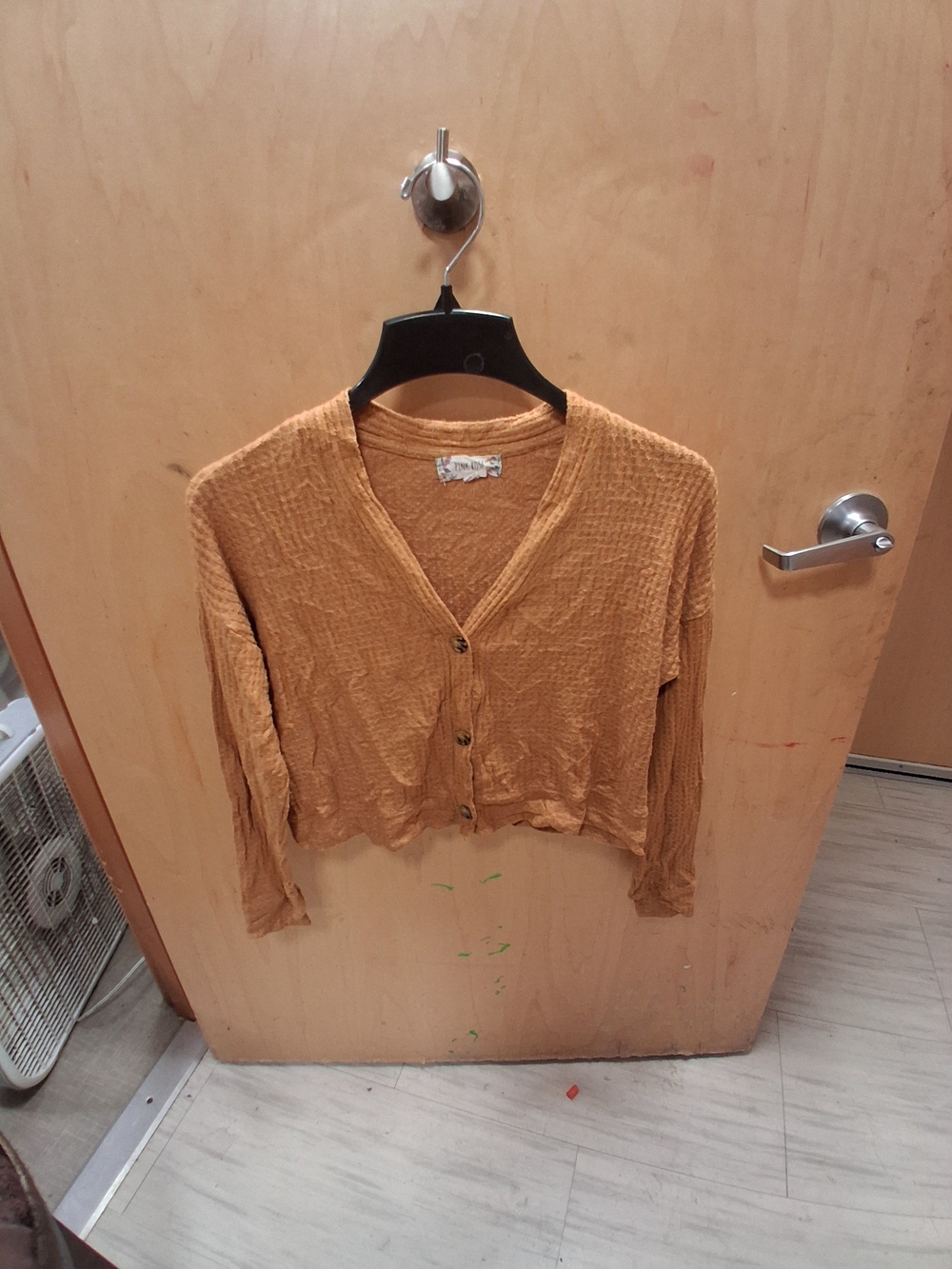 Pink Rose Textured Button-Up Cropped Cardigan